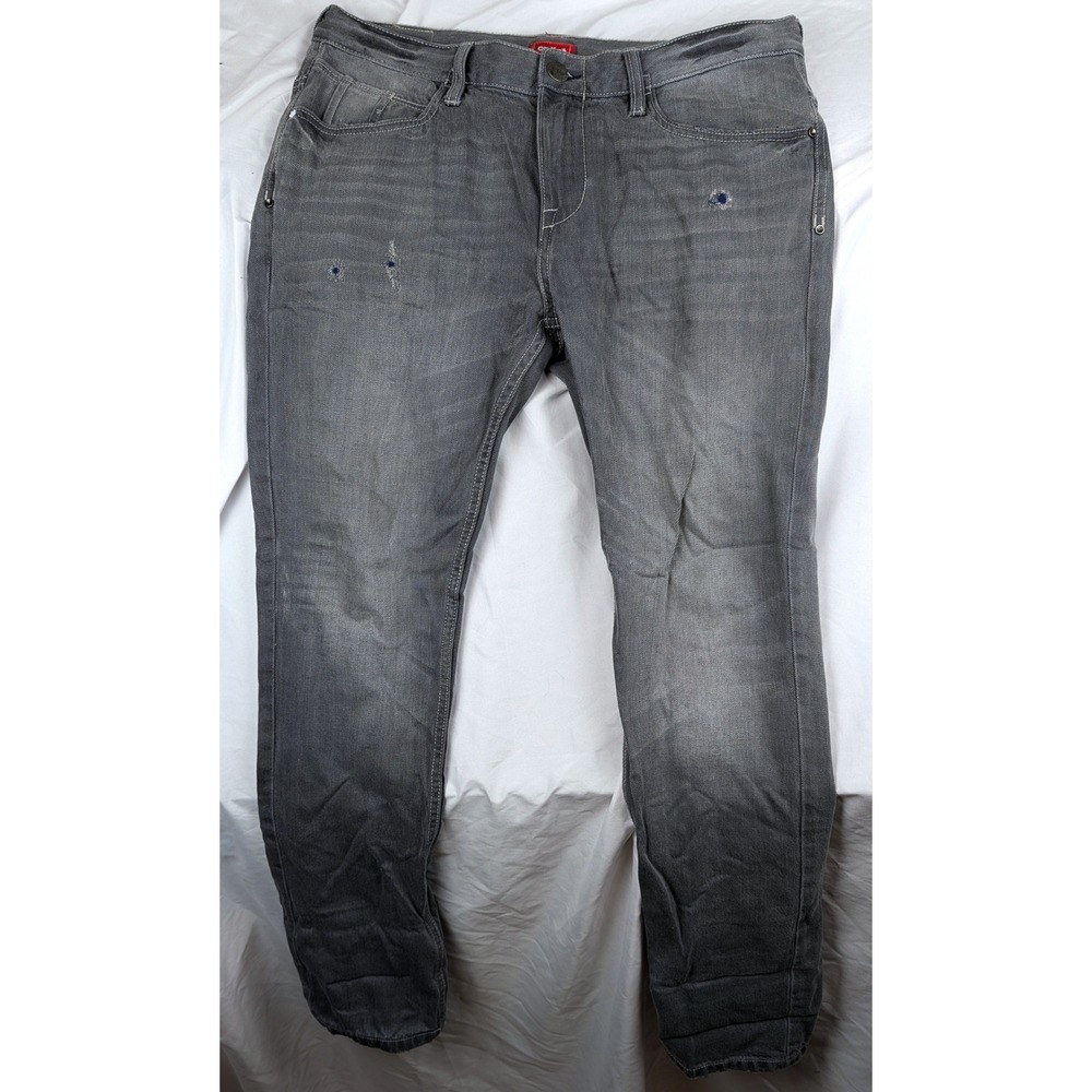 Celio Mens Gray Distressed Cotton Denim Jeans Size 34